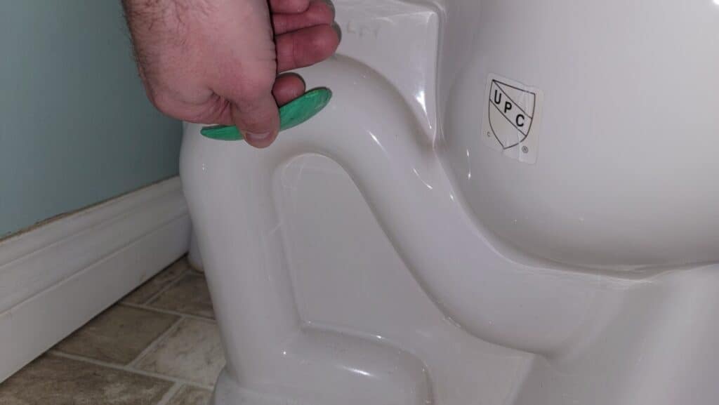 image showing what happens to a toilet internally when a bar of soap is flushed.