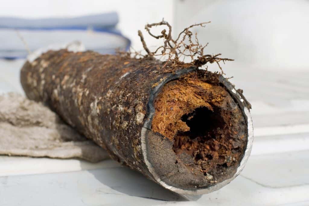 imaged of a clogged drainline